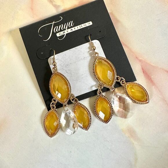 Tanya Jewelry - Tanya Creations yellow drop Earrings